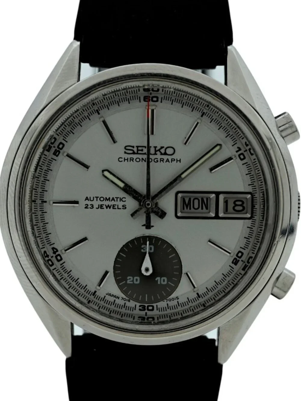 Seiko 37mm Men's Flyback Automatic Chronograph Day-Date Watch! Ref: 7018-7000!